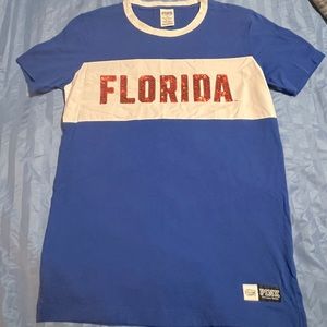 VS PINK Florida Gators Blue and White sequin shirt.